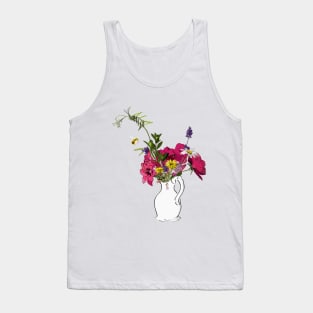 Bee hovering over Spring flowers Tank Top